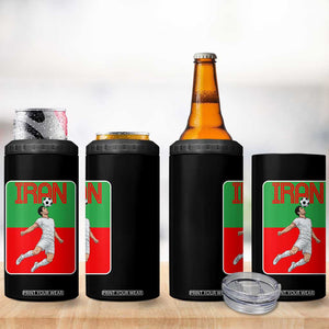Iran Soccer Lover 4 in 1 Can Cooler Tumbler Proud Persian Roots Gift