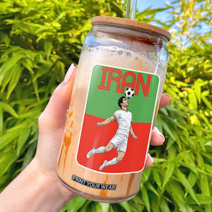 Iran Soccer Lover Glass Can Proud Persian Roots Gift