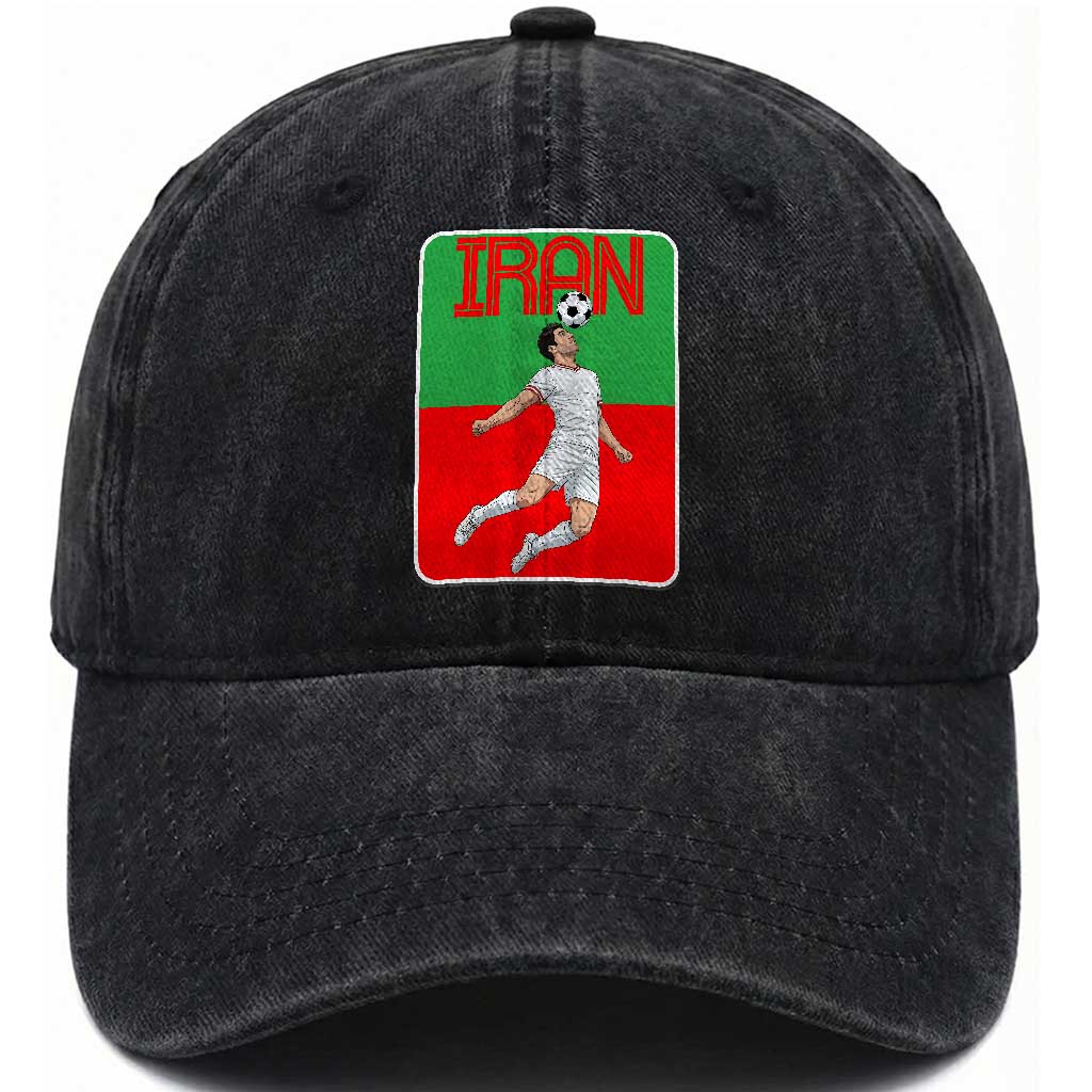 Iran Soccer Lover Washed Cotton Baseball Cap Proud Persian Roots Gift