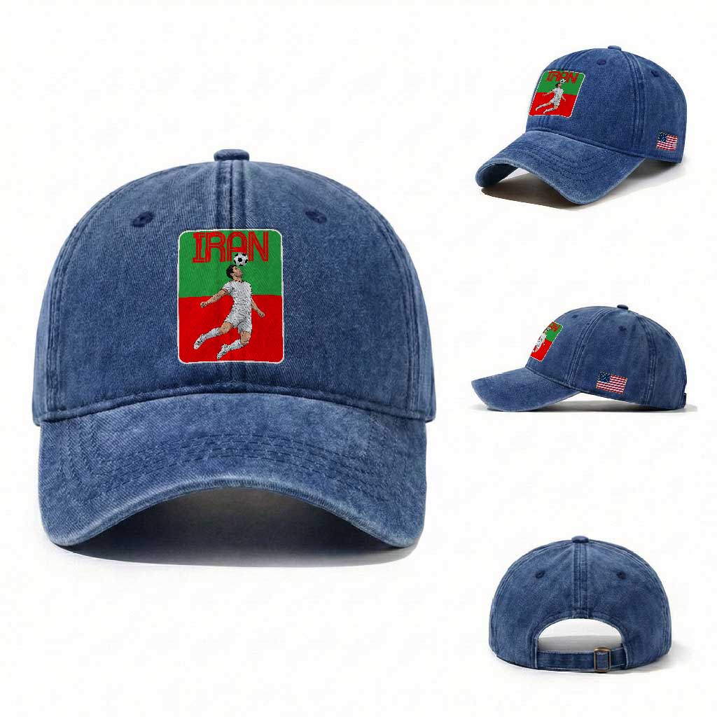 Iran Soccer Lover Washed Cotton Baseball Cap Proud Persian Roots Gift