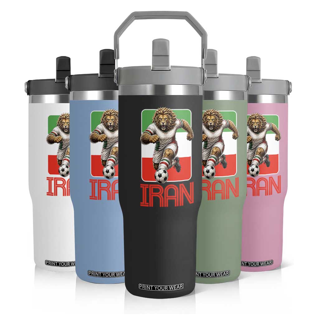 Persian Lions Soccer Fan Flip Straw Tumbler Proud Iranian Heritage Gift