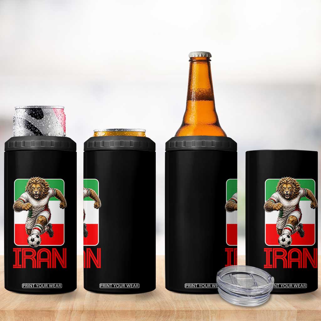Persian Lions Soccer Fan 4 in 1 Can Cooler Tumbler Proud Iranian Heritage Gift