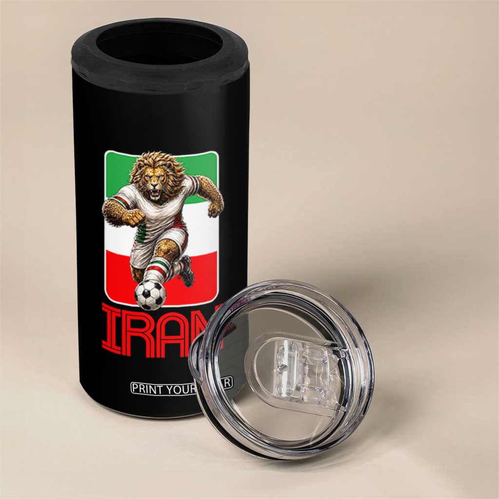 Persian Lions Soccer Fan 4 in 1 Can Cooler Tumbler Proud Iranian Heritage Gift