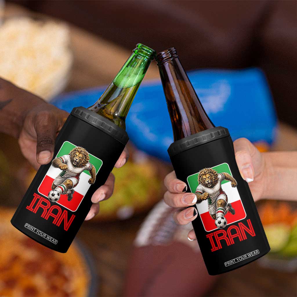 Persian Lions Soccer Fan 4 in 1 Can Cooler Tumbler Proud Iranian Heritage Gift
