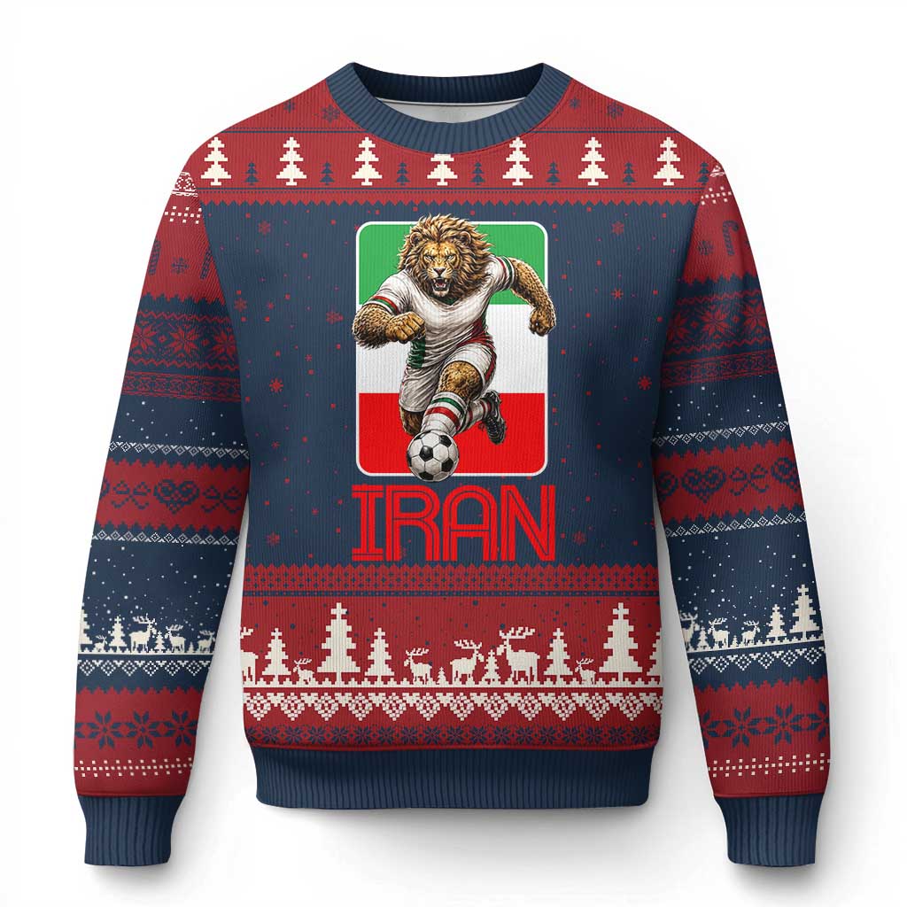 Persian Lions Soccer Fan Ugly Christmas Sweater Proud Iranian Heritage Gift