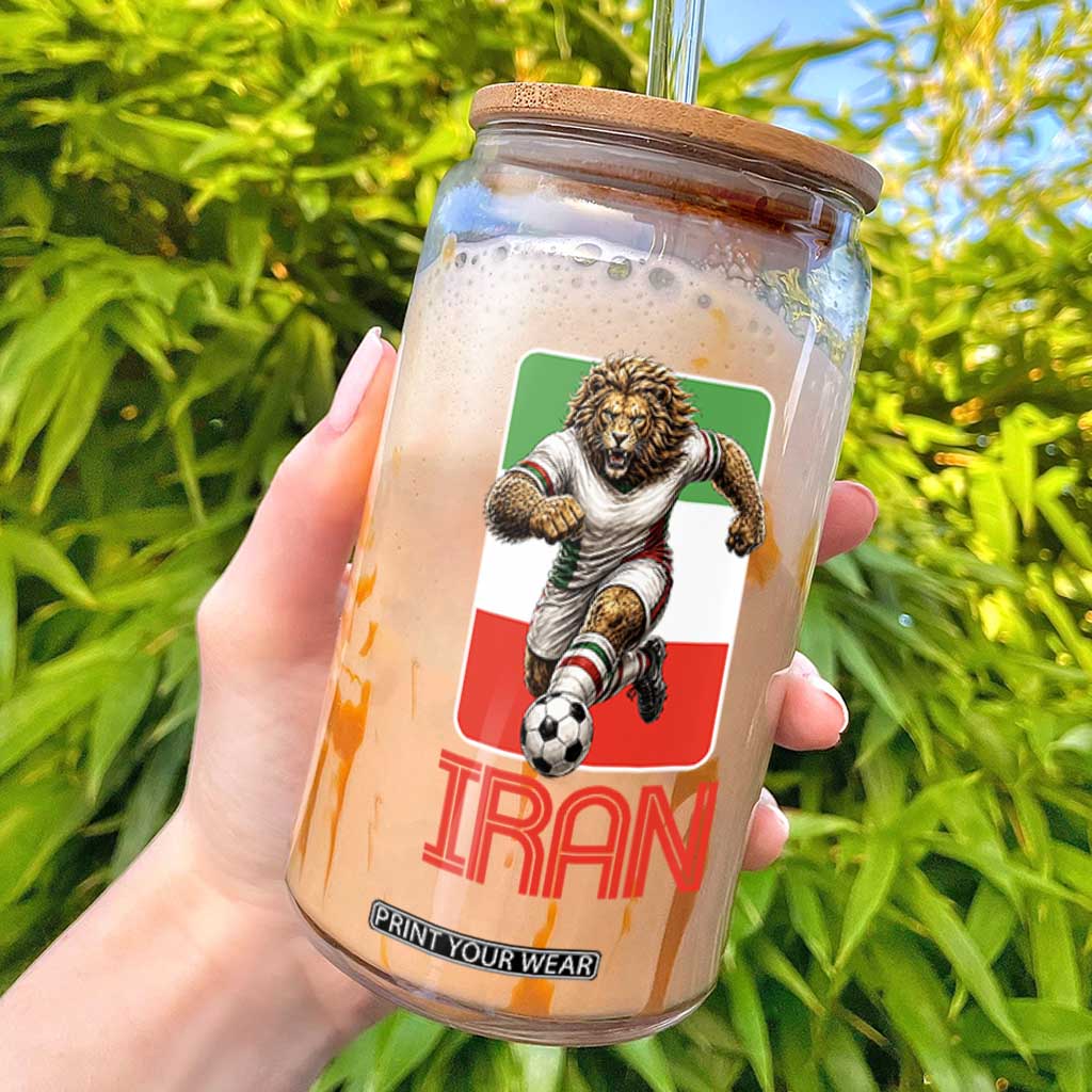 Persian Lions Soccer Fan Glass Can Proud Iranian Heritage Gift