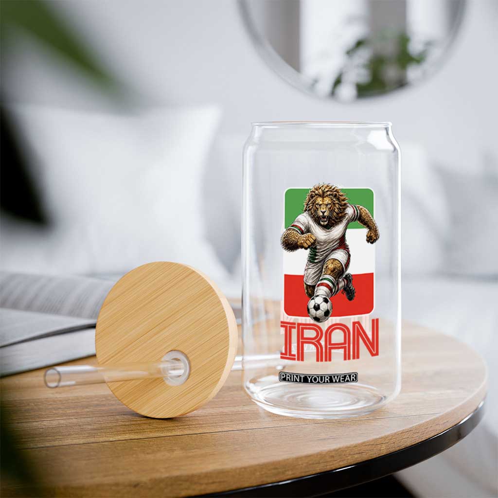 Persian Lions Soccer Fan Glass Can Proud Iranian Heritage Gift