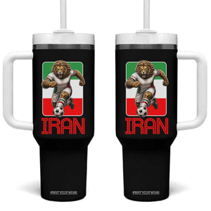 Persian Lions Soccer Fan Tumbler With Handle Proud Iranian Heritage Gift