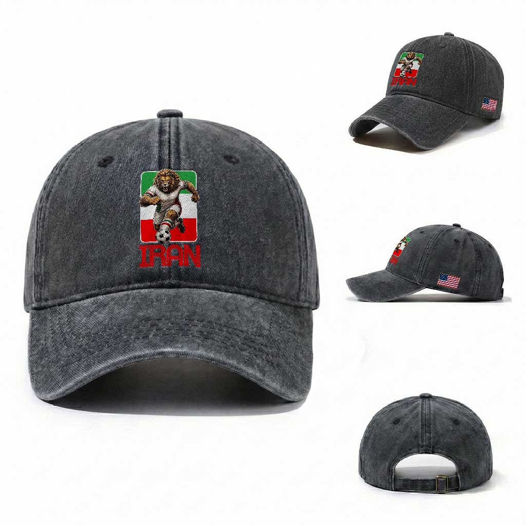 Persian Lions Soccer Fan Washed Cotton Baseball Cap Proud Iranian Heritage Gift