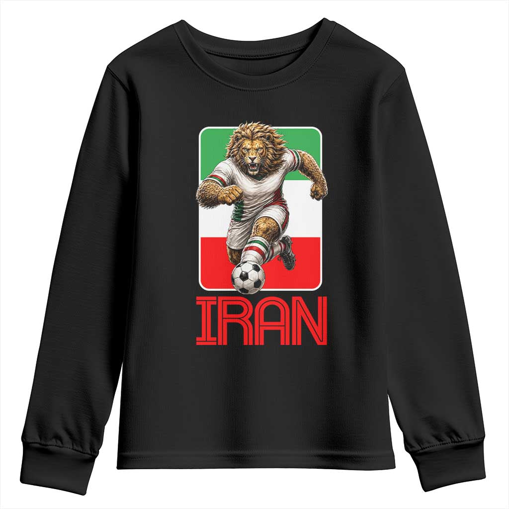 Persian Lions Soccer Fan Youth Sweatshirt Proud Iranian Heritage Gift TS12 Black Print Your Wear