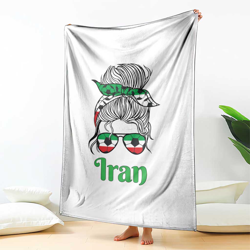 Persian Girl Power Soccer Fan Throw Blanket Team Iran Heritage Gift