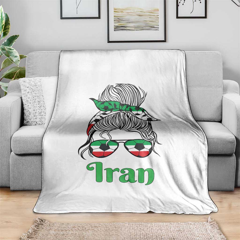 Persian Girl Power Soccer Fan Throw Blanket Team Iran Heritage Gift