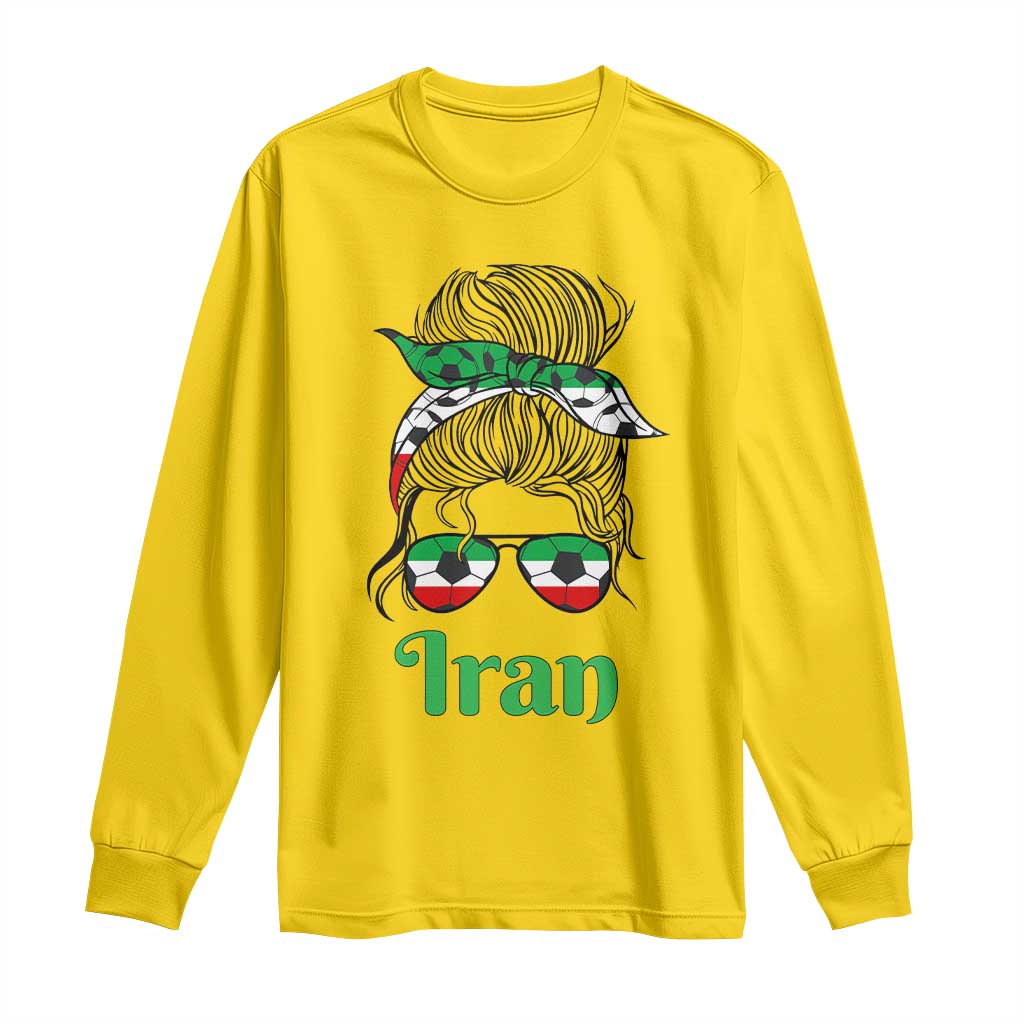 Persian Girl Power Soccer Fan Long Sleeve Shirt Team Iran Heritage Gift