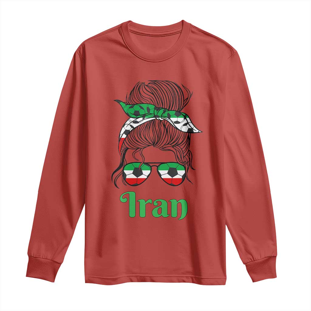 Persian Girl Power Soccer Fan Long Sleeve Shirt Team Iran Heritage Gift