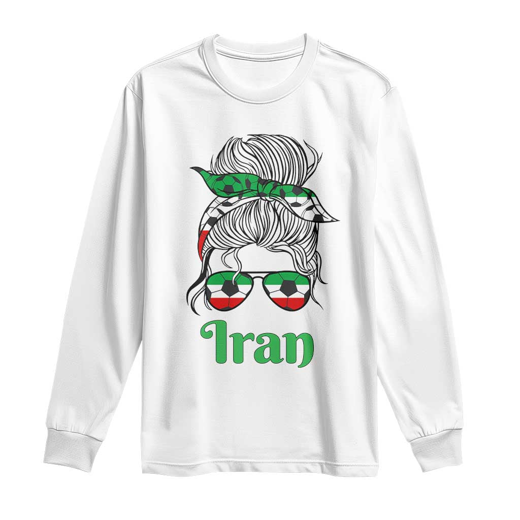 Persian Girl Power Soccer Fan Long Sleeve Shirt Team Iran Heritage Gift TS12 White Print Your Wear
