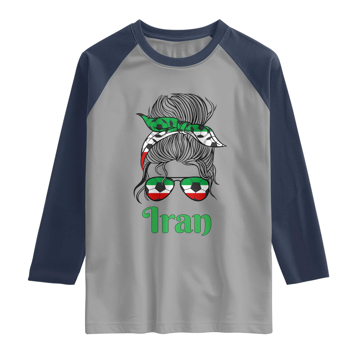 Persian Girl Power Soccer Fan Raglan Shirt Team Iran Heritage Gift