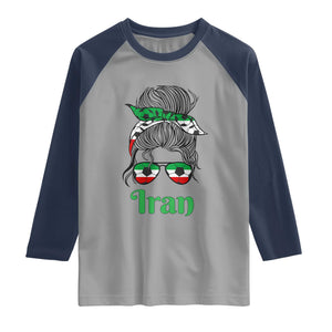 Persian Girl Power Soccer Fan Raglan Shirt Team Iran Heritage Gift