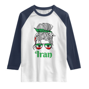 Persian Girl Power Soccer Fan Raglan Shirt Team Iran Heritage Gift