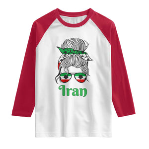 Persian Girl Power Soccer Fan Raglan Shirt Team Iran Heritage Gift