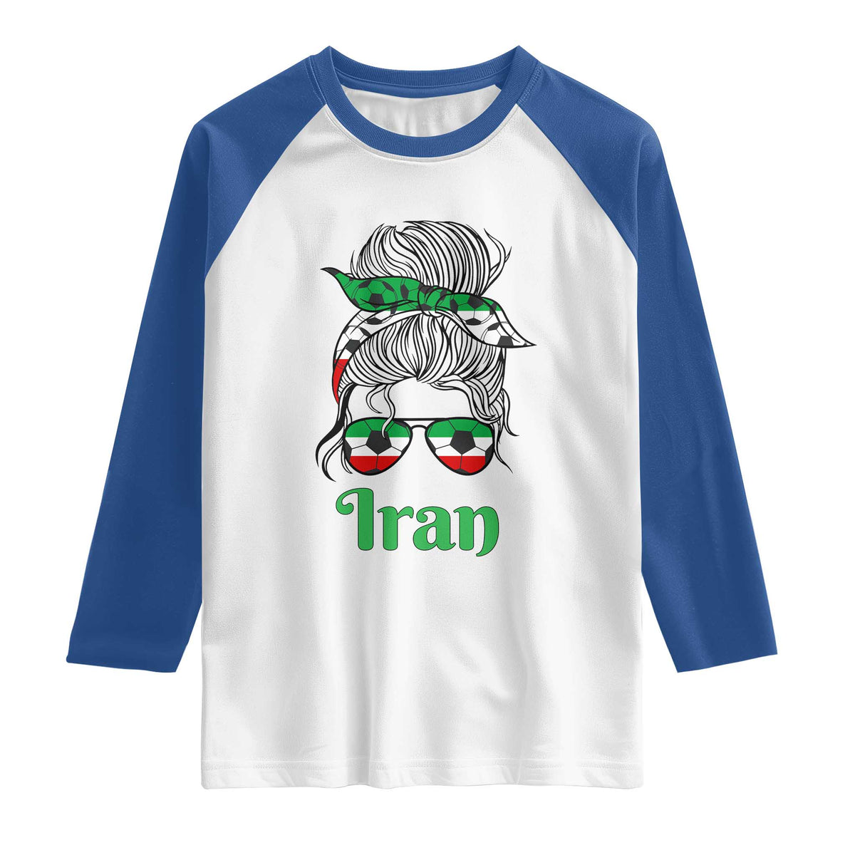 Persian Girl Power Soccer Fan Raglan Shirt Team Iran Heritage Gift