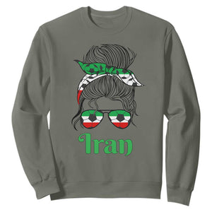 Persian Girl Power Soccer Fan Sweatshirt Team Iran Heritage Gift