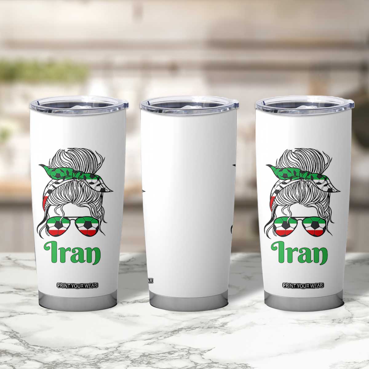 Persian Girl Power Soccer Fan Tumbler Cup Team Iran Heritage Gift