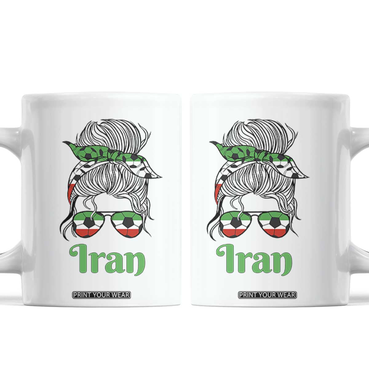 Persian Girl Power Soccer Fan Coffee Mug Team Iran Heritage Gift
