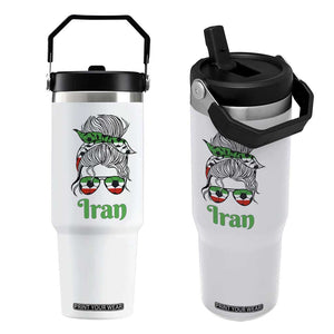 Persian Girl Power Soccer Fan Flip Straw Tumbler Team Iran Heritage Gift