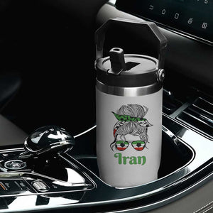 Persian Girl Power Soccer Fan Flip Straw Tumbler Team Iran Heritage Gift
