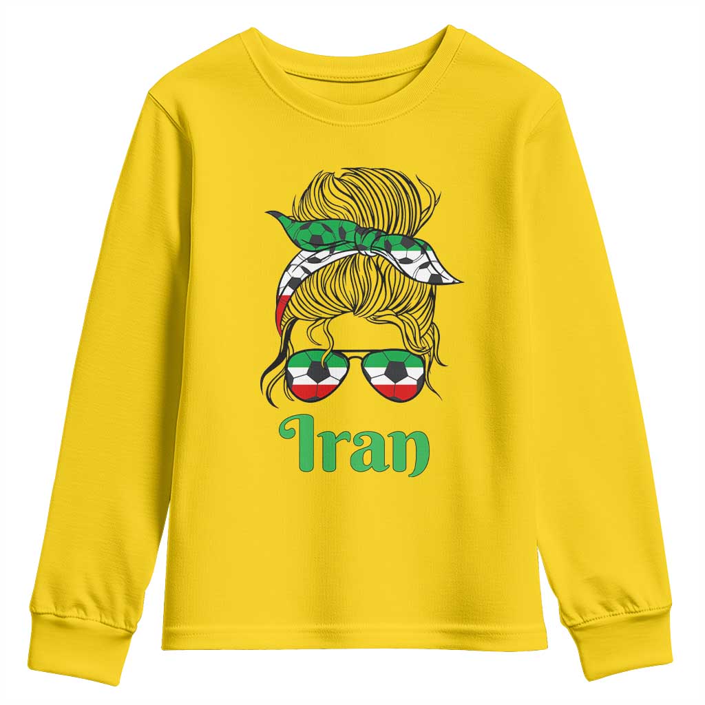 Persian Girl Power Soccer Fan Youth Sweatshirt Team Iran Heritage Gift