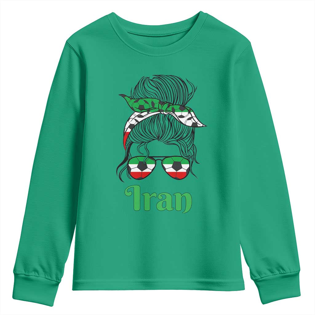 Persian Girl Power Soccer Fan Youth Sweatshirt Team Iran Heritage Gift