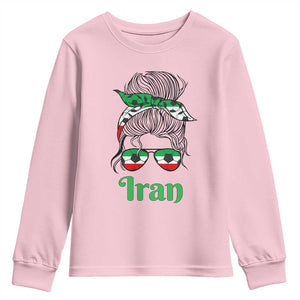 Persian Girl Power Soccer Fan Youth Sweatshirt Team Iran Heritage Gift