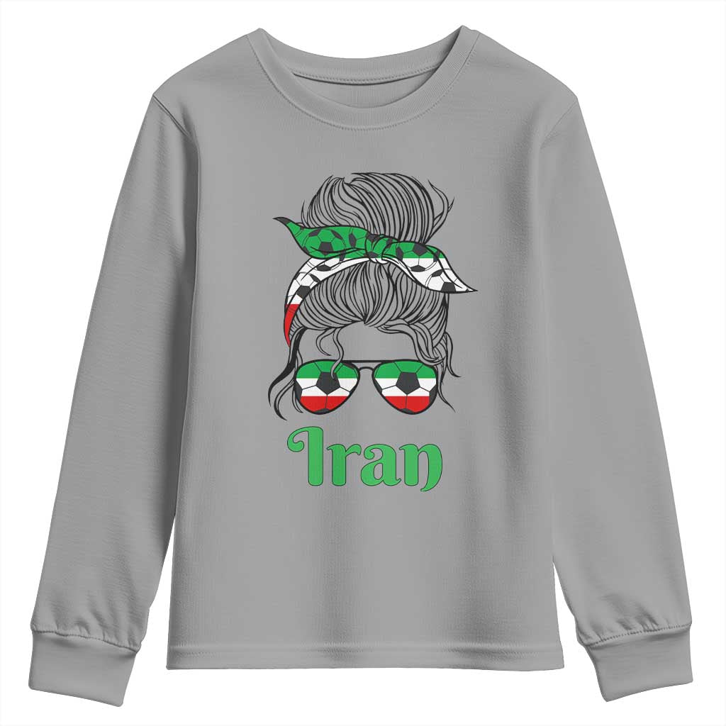 Persian Girl Power Soccer Fan Youth Sweatshirt Team Iran Heritage Gift