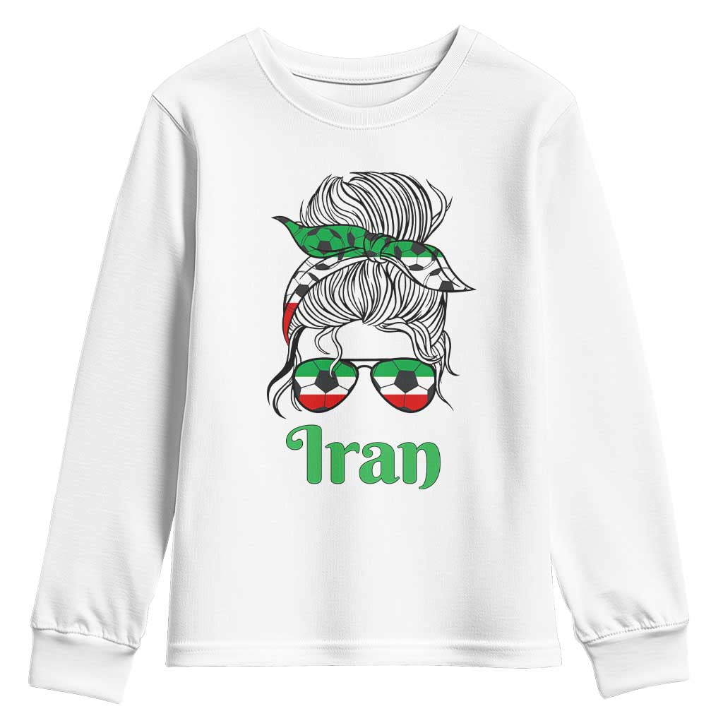 Persian Girl Power Soccer Fan Youth Sweatshirt Team Iran Heritage Gift