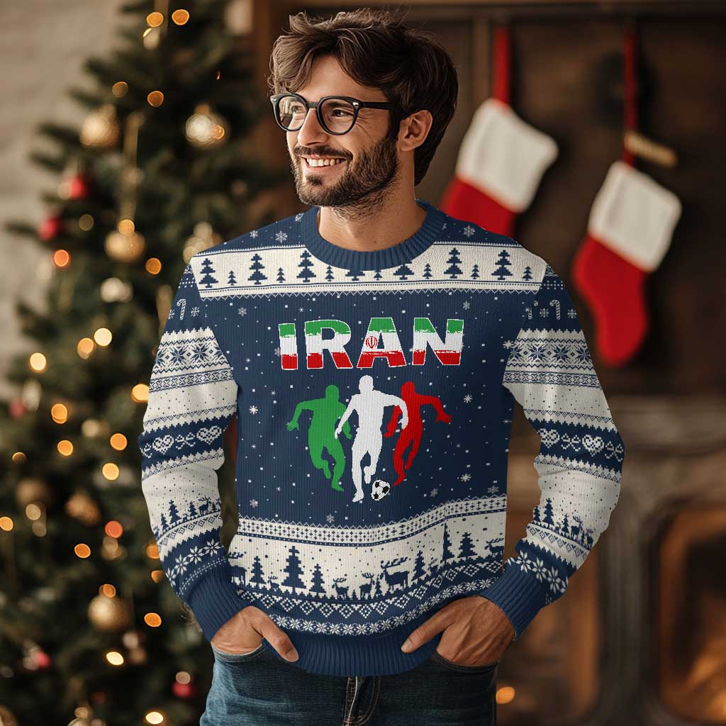 Supporting Iran Soccer Fan Ugly Christmas Sweater Proud Persian Heritage Gift