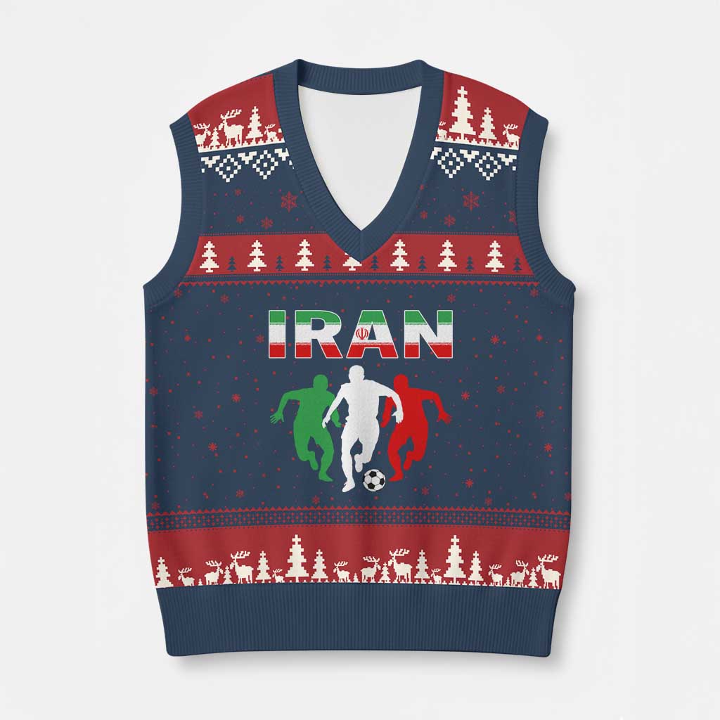 Supporting Iran Soccer Fan V-Neck Knit Sweater Vest Proud Persian Heritage Gift