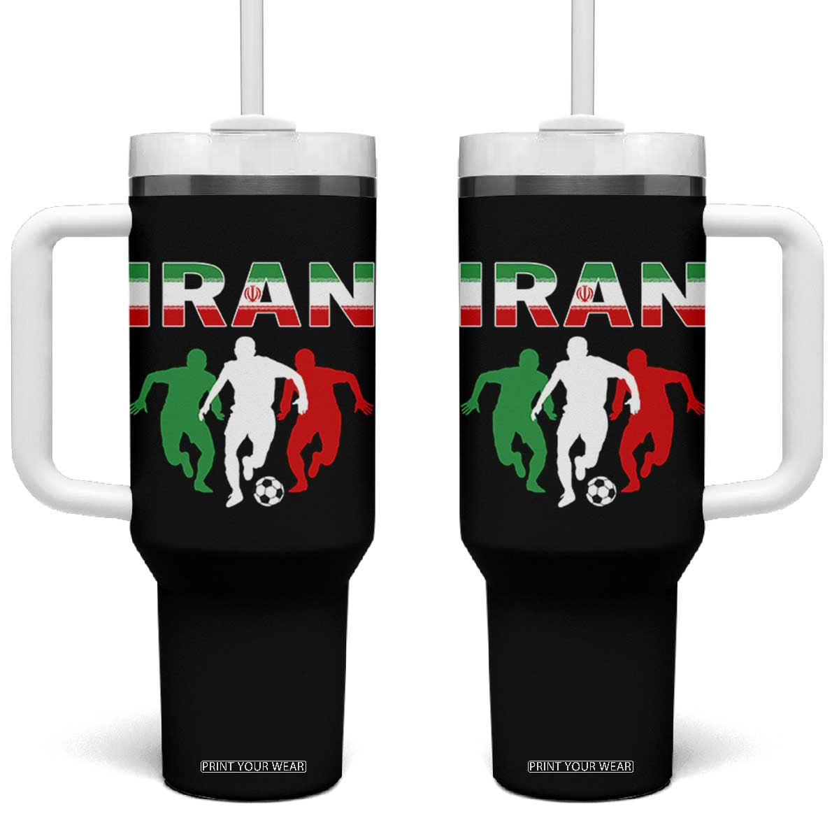 Supporting Iran Soccer Fan Tumbler With Handle Proud Persian Heritage Gift