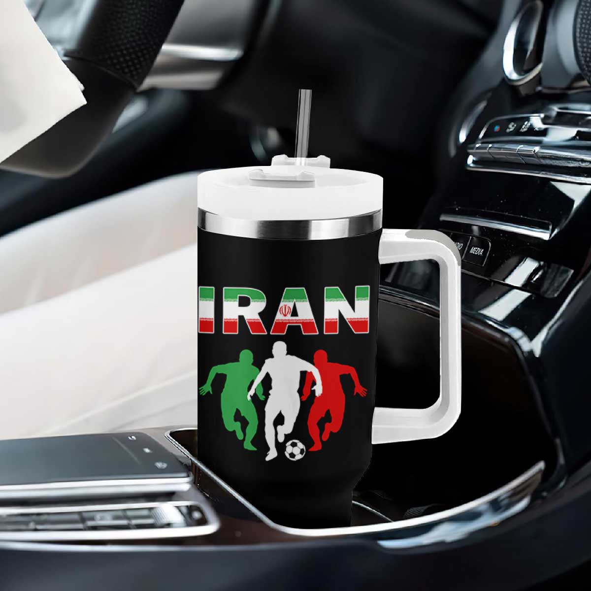 Supporting Iran Soccer Fan Tumbler With Handle Proud Persian Heritage Gift