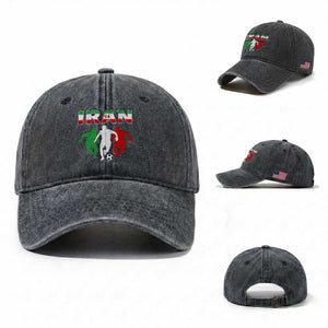 Supporting Iran Soccer Fan Washed Cotton Baseball Cap Proud Persian Heritage Gift