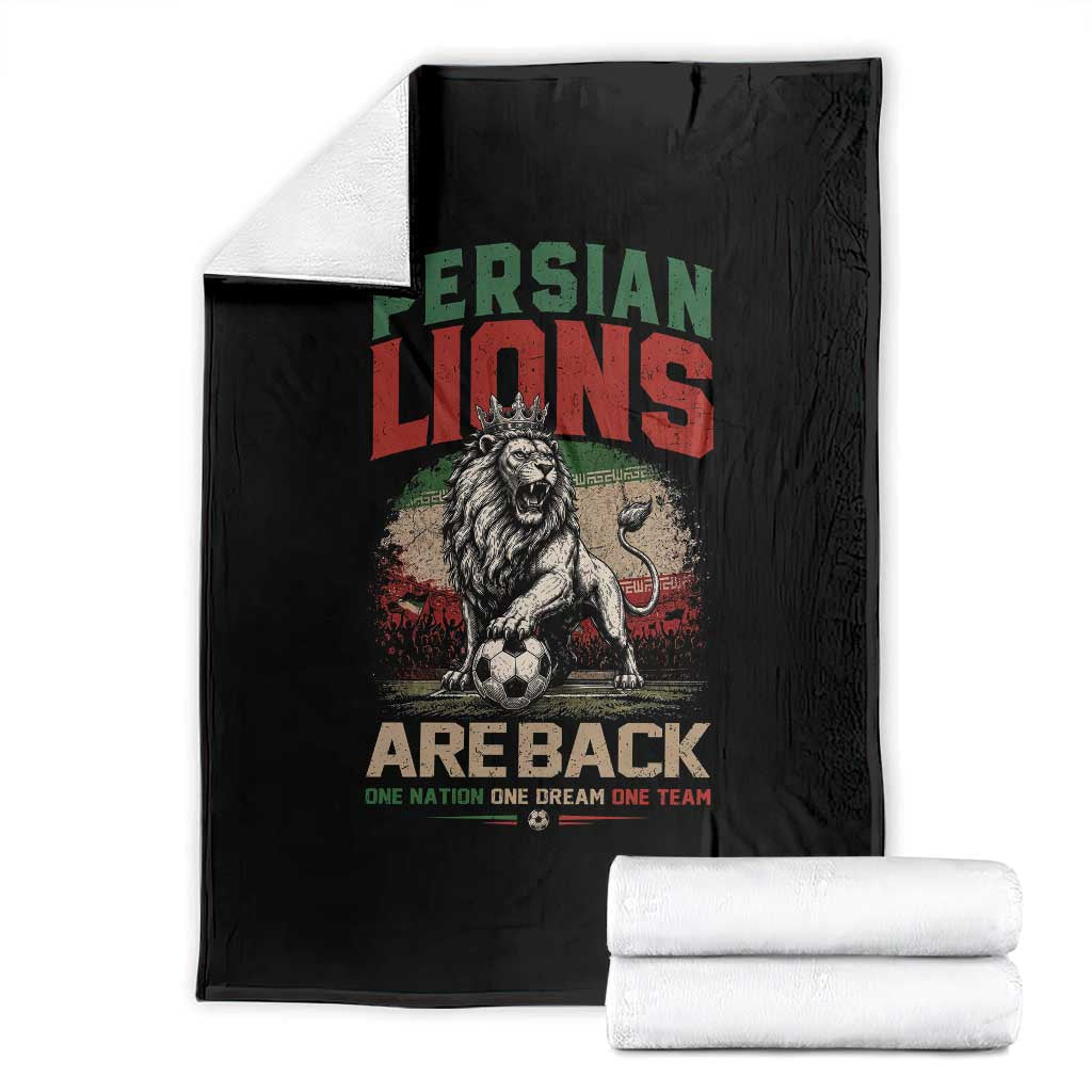 Proud Iran Soccer Fan Gift Throw Blanket Persian Lions Are Back