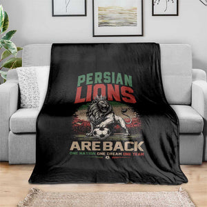 Proud Iran Soccer Fan Gift Throw Blanket Persian Lions Are Back
