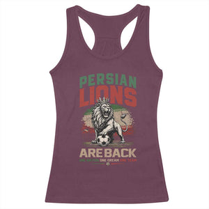 Proud Iran Soccer Fan Gift Racerback Tank Top Persian Lions Are Back