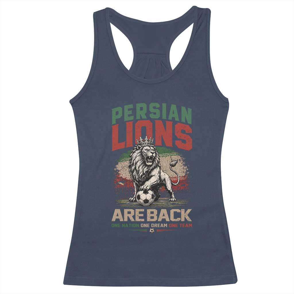 Proud Iran Soccer Fan Gift Racerback Tank Top Persian Lions Are Back