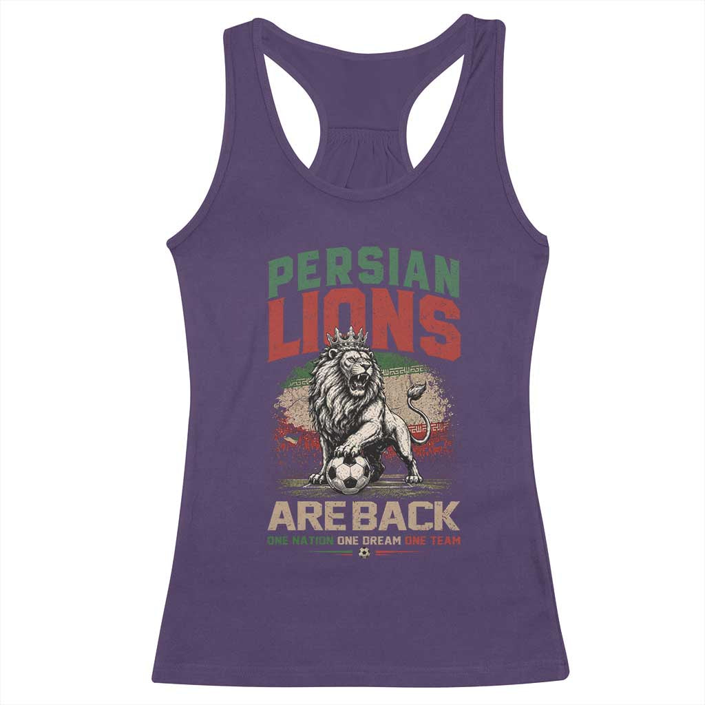 Proud Iran Soccer Fan Gift Racerback Tank Top Persian Lions Are Back