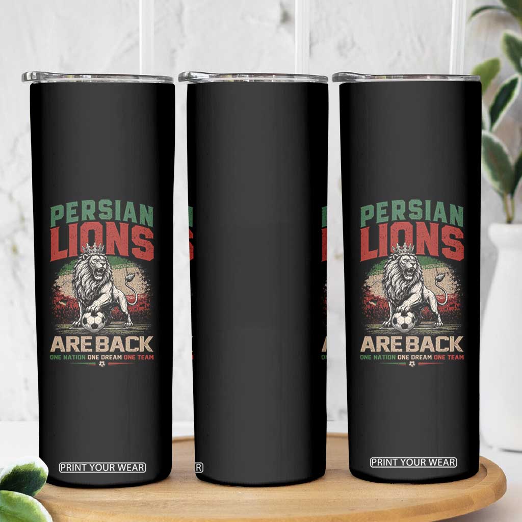 Proud Iran Soccer Fan Gift Skinny Tumbler Persian Lions Are Back