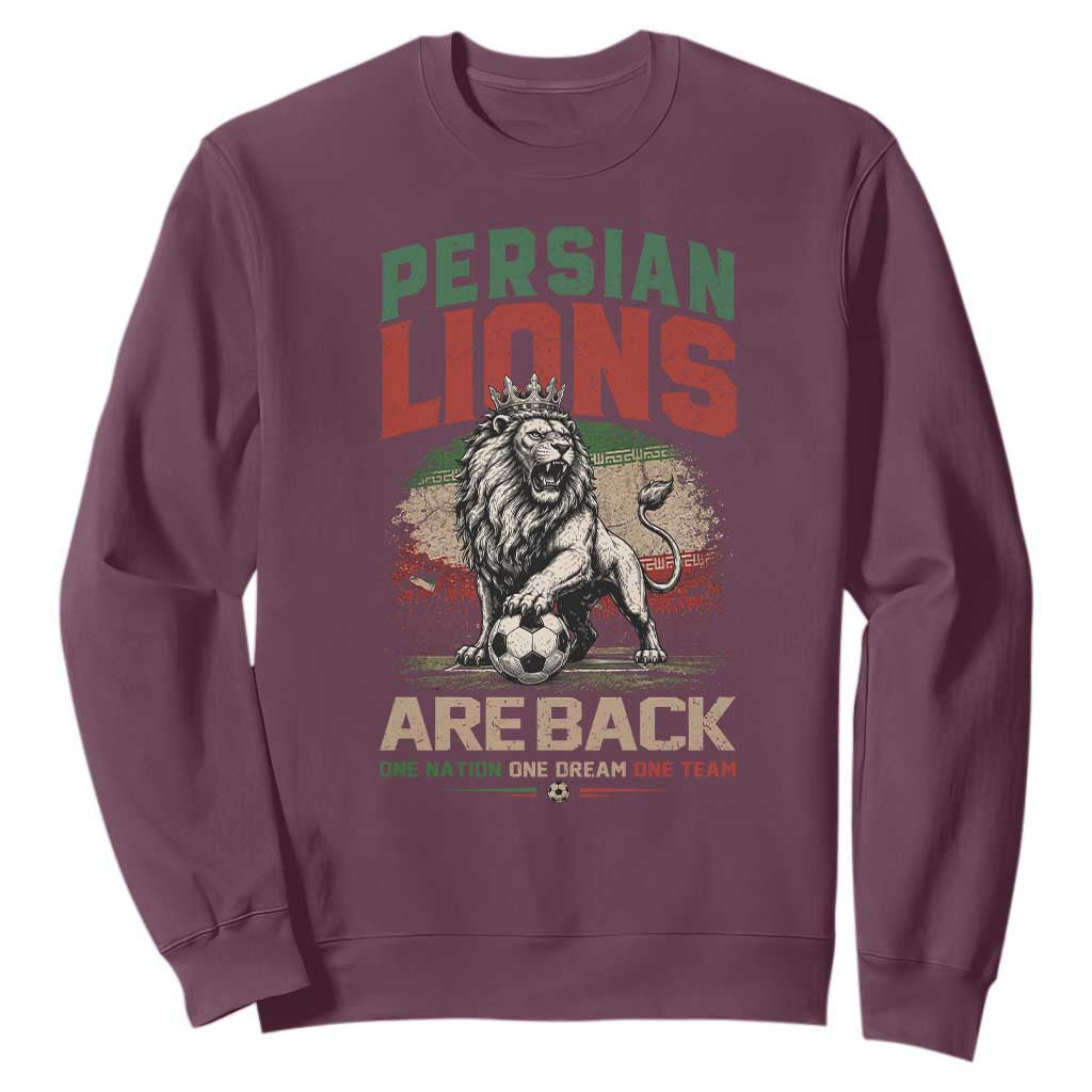 Proud Iran Soccer Fan Gift Sweatshirt Persian Lions Are Back