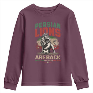 Proud Iran Soccer Fan Gift Youth Sweatshirt Persian Lions Are Back