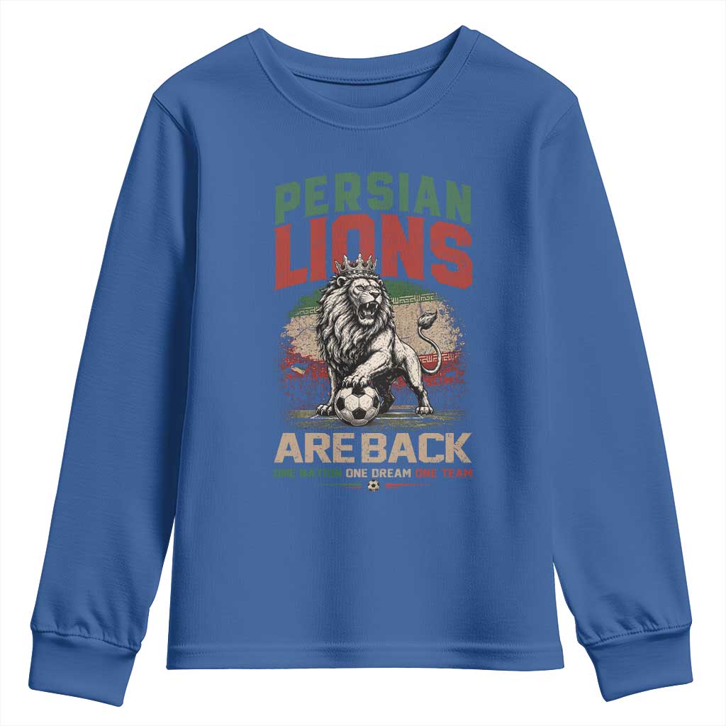 Proud Iran Soccer Fan Gift Youth Sweatshirt Persian Lions Are Back
