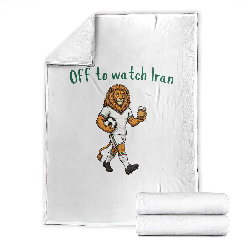 Funny Persian Lion Soccer Fan Gift Throw Blanket Off To Watch Iran
