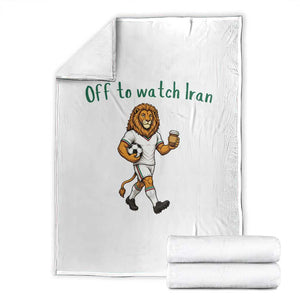 Funny Persian Lion Soccer Fan Gift Throw Blanket Off To Watch Iran